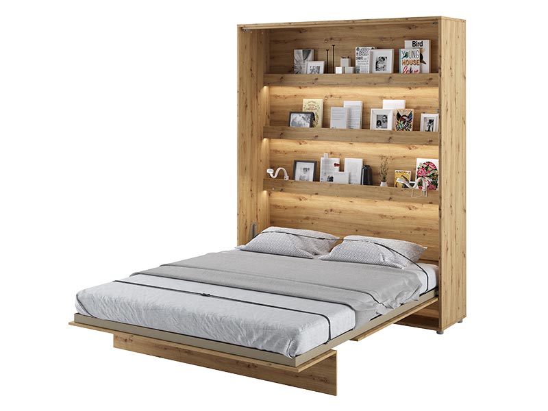  Bed Concept - Murphy Bed BC-12 - Vertical 160x200 - Oak Artisan - Modern Wall Bed - Online store Smart Furniture Mississauga