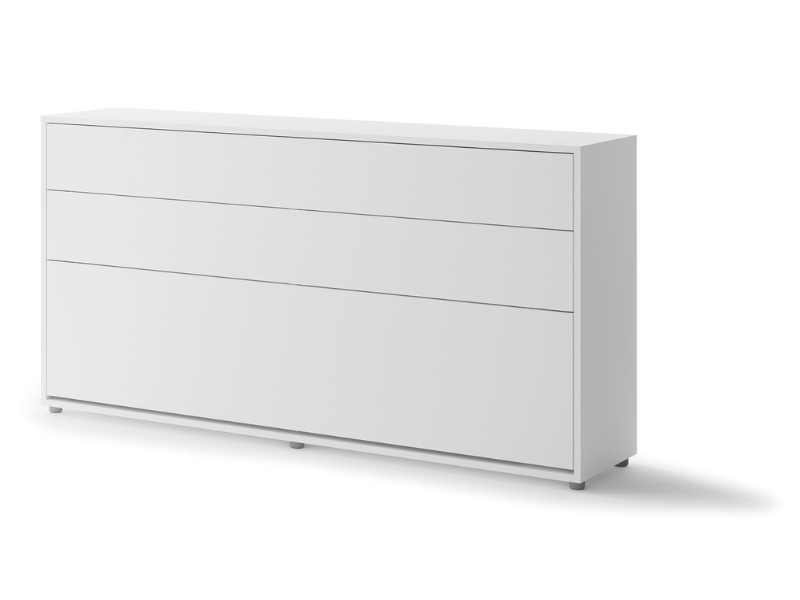  Bed Concept - Murphy Bed BC-06 - Horizontal 90x200 - Matte White - Modern Wall Bed - Online store Smart Furniture Mississauga