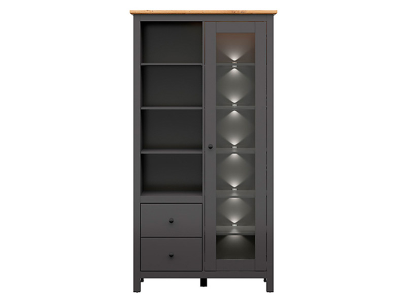  Hesen Double Display Cabinet - Scandinavian collection - Online store Smart Furniture Mississauga