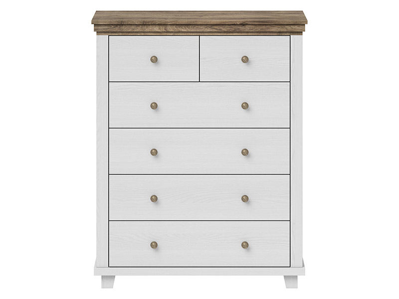  Helvetia Evora Tall Dresser Type 45 A/O - White chest of drawers - Online store Smart Furniture Mississauga