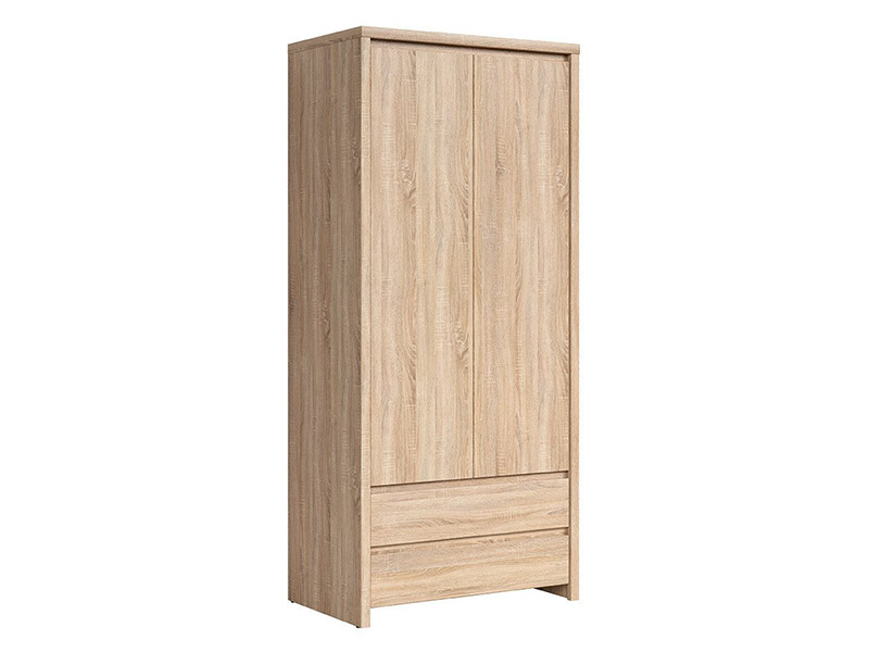  Kaspian Oak Sonoma 2 Door Wardrobe - Contemporary furniture collection - Online store Smart Furniture Mississauga