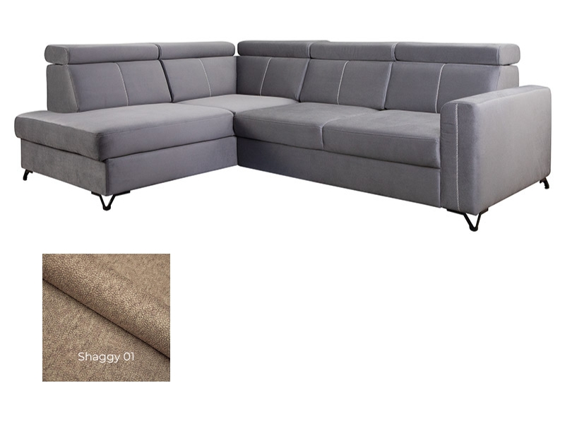  Libro Sectional Elbrus - Shaggy 01 - Left - Sectional with bed and storage - Online store Smart Furniture Mississauga