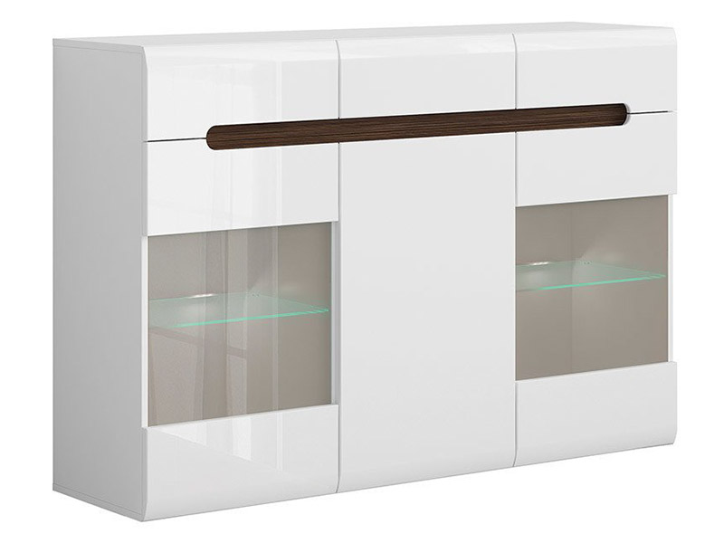  Azteca Trio Sideboard - High gloss white buffet - Online store Smart Furniture Mississauga