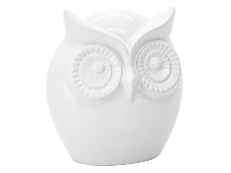  Torre & Tagus Large Wise Owl - Ceramic Decor Sculpture - White - Online store Smart Furniture Mississauga