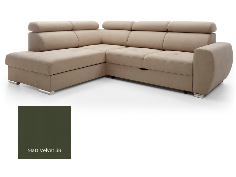  Comforteo Sectional Patrizia - Matt Velvet 38 - Left - Comfortable and practical - Online store Smart Furniture Mississauga