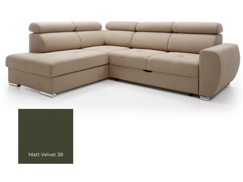 Comforteo Sectional Patrizia - Matt Velvet 38 - Left - Comfortable and practical