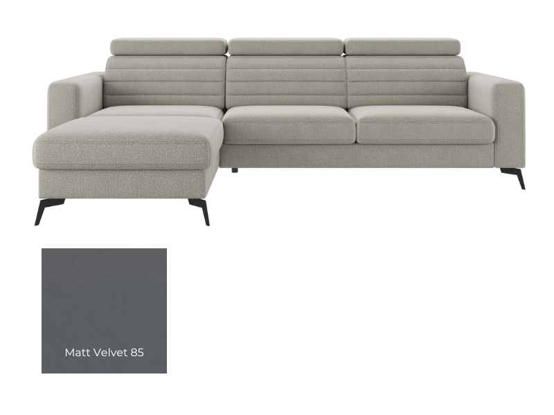  Comforteo Sectional Amaro - Matt Velvet 85 - Left - Corner sofa with bed and storage - Online store Smart Furniture Mississauga