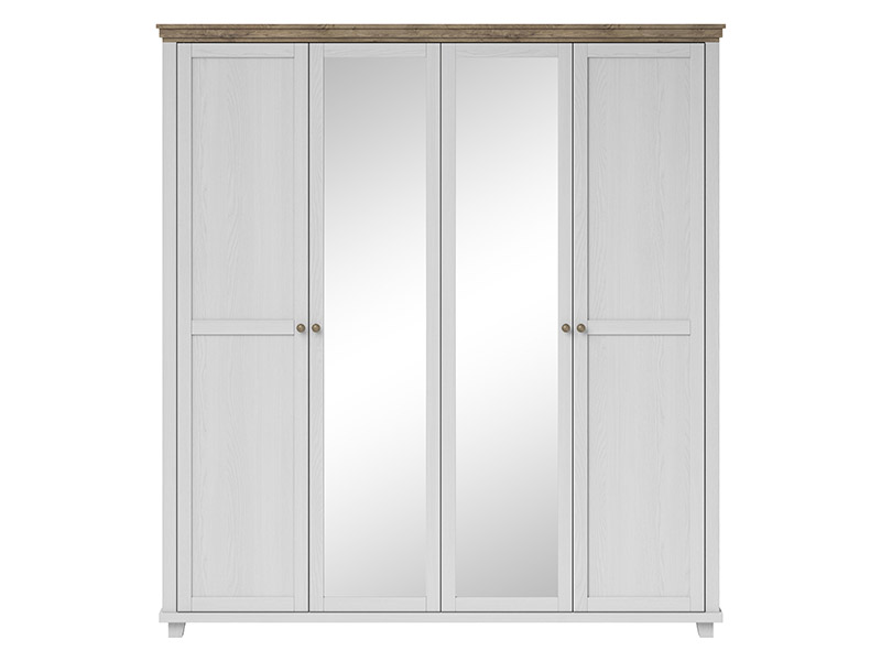  Helvetia Evora 4 Door Wardrobe Type 20 A/O - White armoire - Online store Smart Furniture Mississauga