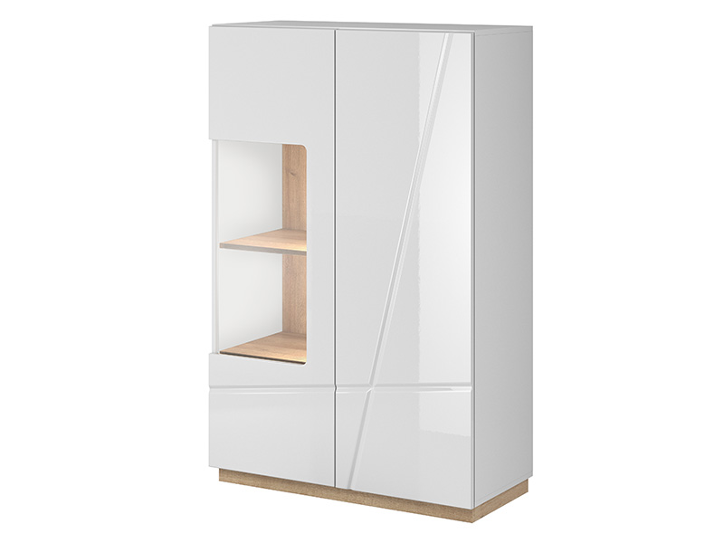  Lenart Futura Double Dispaly Cabinet - Modern display cabinet with LED lighting - Online store Smart Furniture Mississauga